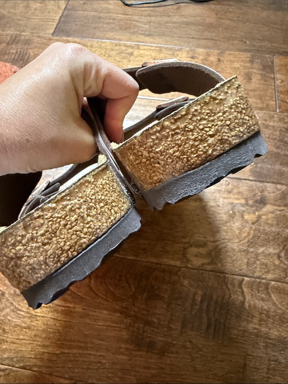 Birkenstock Leather Arizona Slide Sandal, Mocha, size 9 - Picture 5 of 9